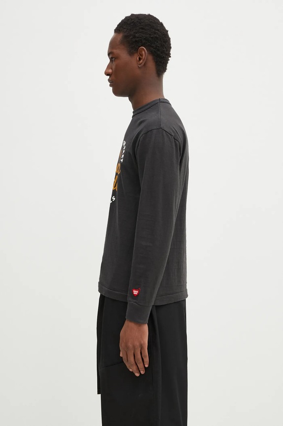 Human Made longsleeve din bumbac Graphic L/S T-Shirt HM29CS019 negru SS25