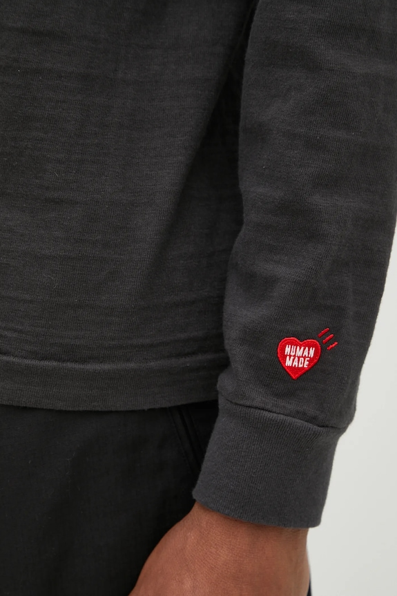 Human Made longsleeve din bumbac Graphic L/S T-Shirt negru HM29CS019