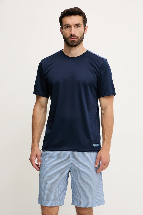Moschino Underwear t-shirt piżamowy 0710.4315 granatowy SS25