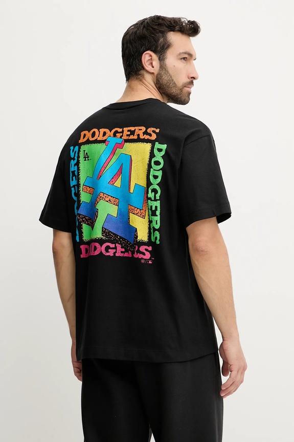 Бавовняна футболка 47 brand MLB LA Dodgers Sundale бавовна чорний BB012TMYZSR646066JK