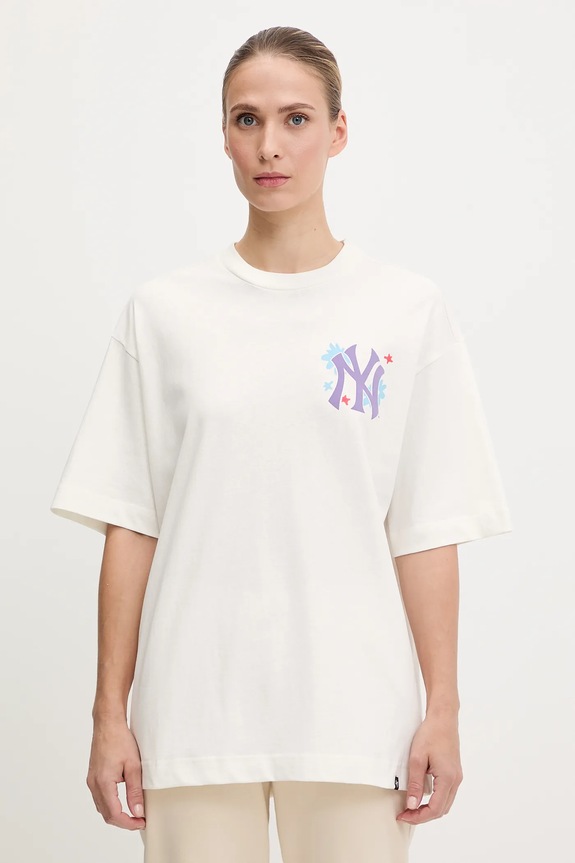 47 brand t-shirt bawełniany MLB New York Yankees nadruk biały BB017TMPEES657617SS