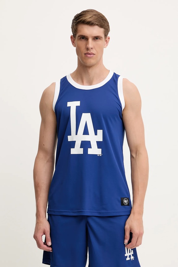 Μπλουζάκι 47 brand MLB LA Dodgers στάμπα σκούρο μπλε BB012PMAREX657803RY
