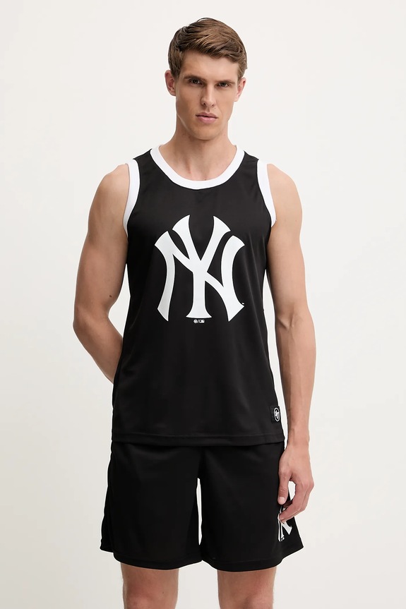 Μπλουζάκι 47 brand MLB New York Yankees στάμπα μαύρο BB017PMAREX657554JK