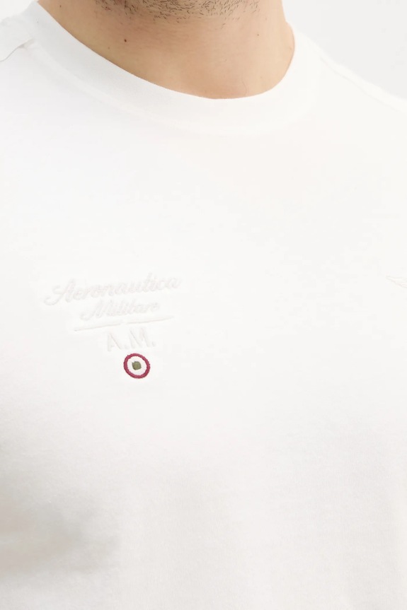 Βαμβακερό μπλουζάκι Aeronautica Militare TS2392J677 μπεζ