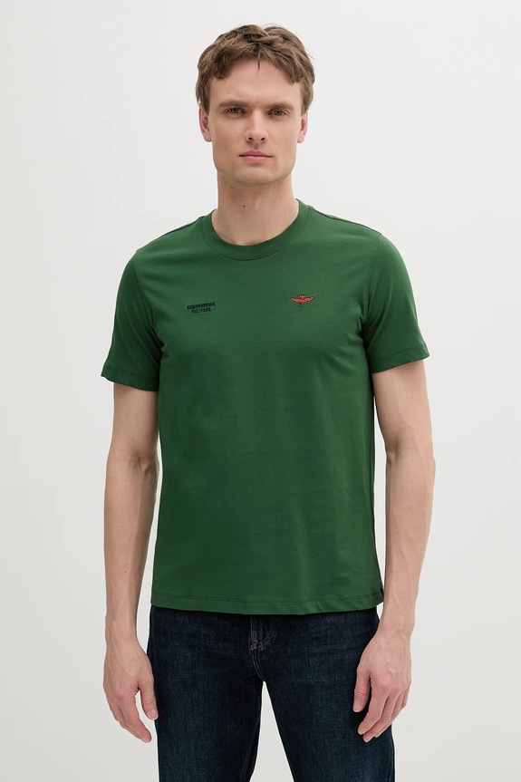 Βαμβακερό μπλουζάκι Aeronautica Militare βαμβάκι πράσινο TS2429J634