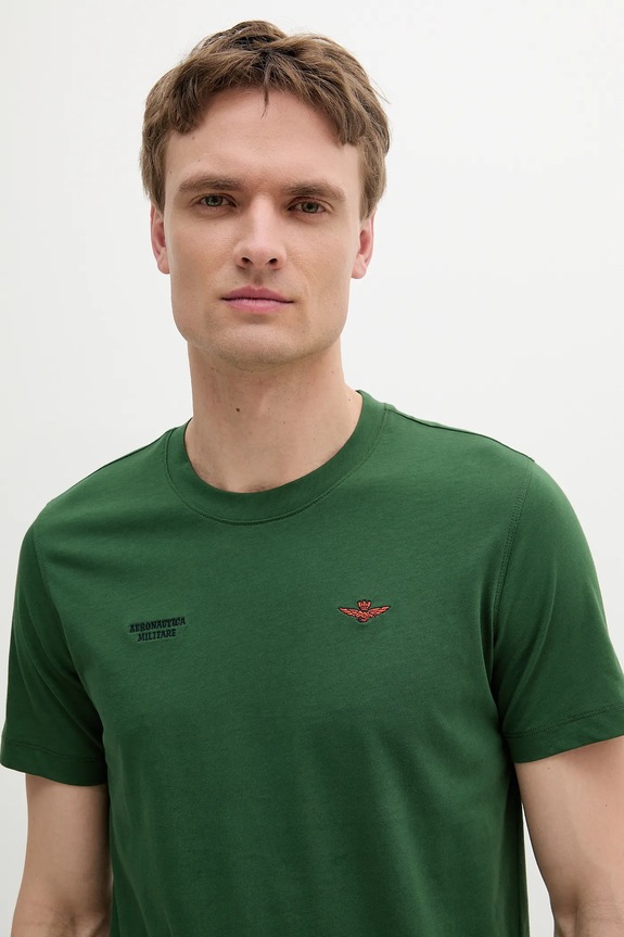 Βαμβακερό μπλουζάκι Aeronautica Militare πράσινο TS2429J634