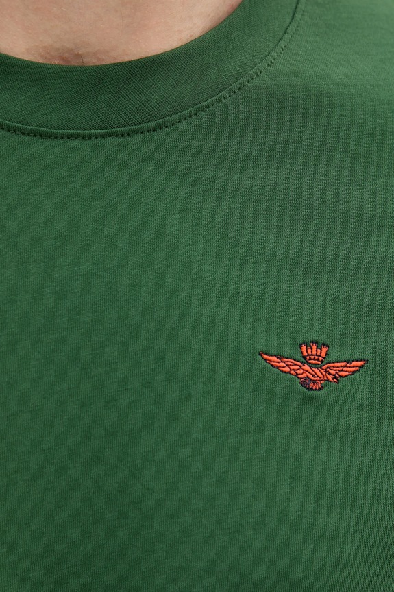 Βαμβακερό μπλουζάκι Aeronautica Militare TS2429J634 πράσινο