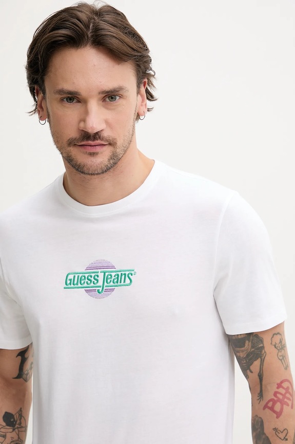 Bavlnené tričko Guess Jeans biela M5GI23.K8HM0