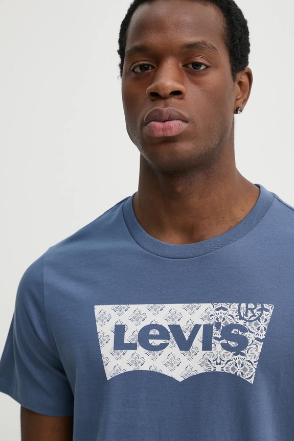 Levi's t-shirt bawełniany GRAPHIC CREWNECK TEE niebieski 22491.1812