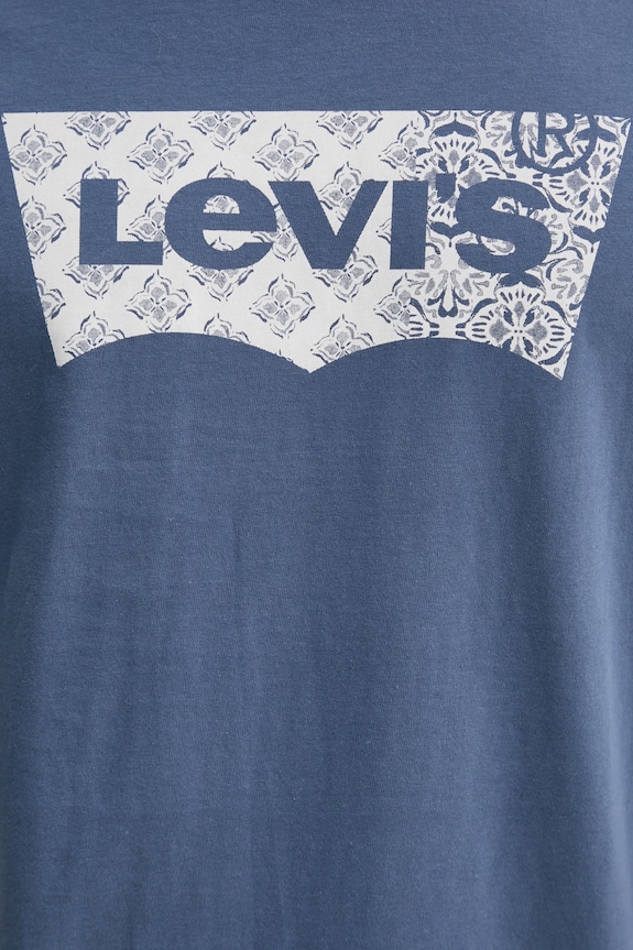 Levi's t-shirt bawełniany GRAPHIC CREWNECK TEE 22491.1812 niebieski