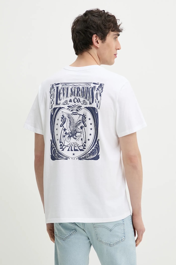 Levi's t-shirt in cotone GRAPHIC CREWNECK TEE sovrastampa bianco 22491.1855