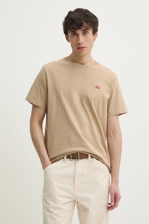 Pamučna majica Levi's SS ORIGINAL HM TEE bez uzorka bež 56605.0261