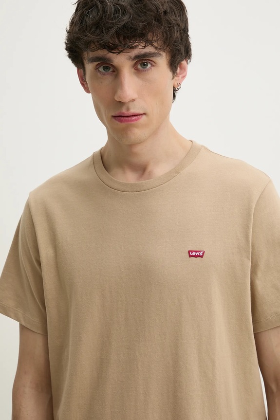 Pamučna majica Levi's SS ORIGINAL HM TEE bež 56605.0261