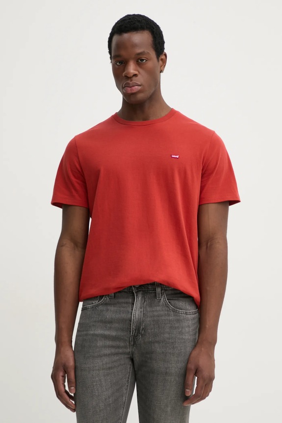 Βαμβακερό μπλουζάκι Levi's SS ORIGINAL HM TEE κανονικό πορτοκαλί 56605.0298