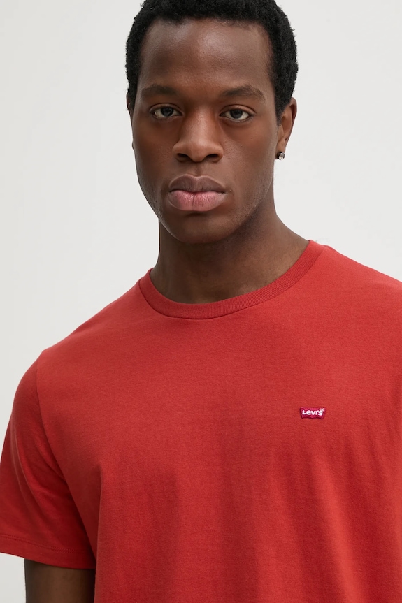 Βαμβακερό μπλουζάκι Levi's SS ORIGINAL HM TEE πορτοκαλί 56605.0298