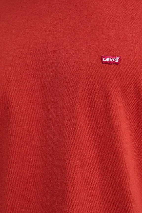 Βαμβακερό μπλουζάκι Levi's SS ORIGINAL HM TEE 56605.0298 πορτοκαλί