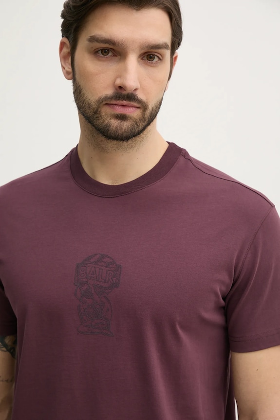 Bavlněné tričko BALR. burgundské B1112.1292