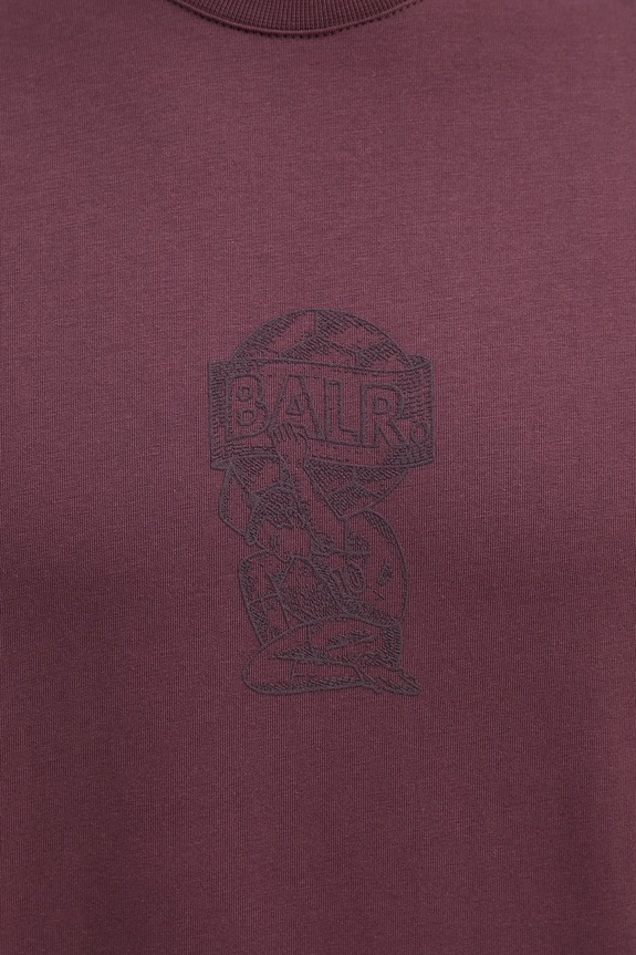 Bavlněné tričko BALR. B1112.1292 burgundské