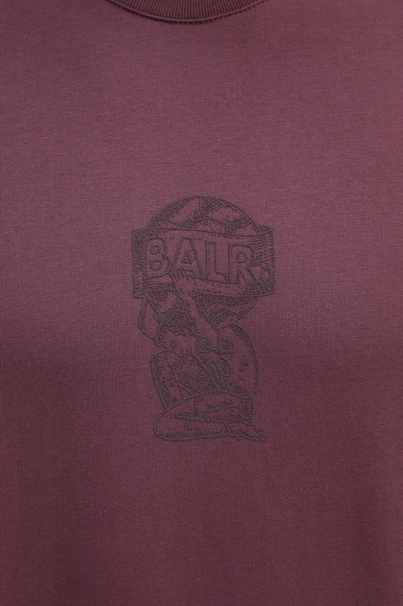Bavlněné tričko BALR. B1112.1292 burgundské