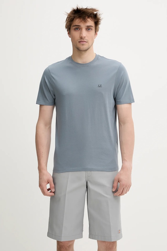 C.P. Company t-shirt bawełniany nadruk szary 18CMTS030A005100W