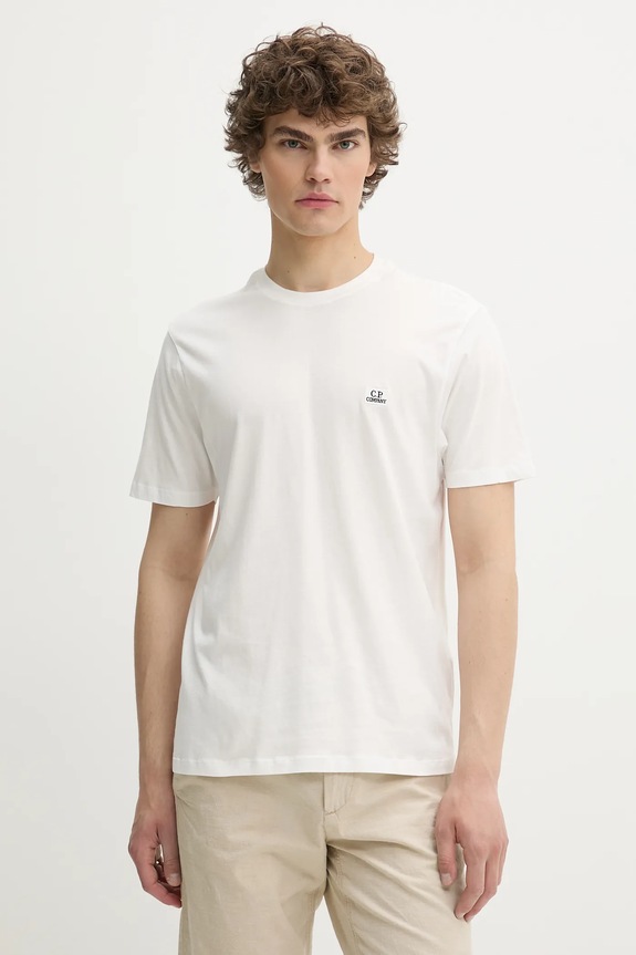 C.P. Company t-shirt bawełniany bawełna biały 18CMTS031A005100W