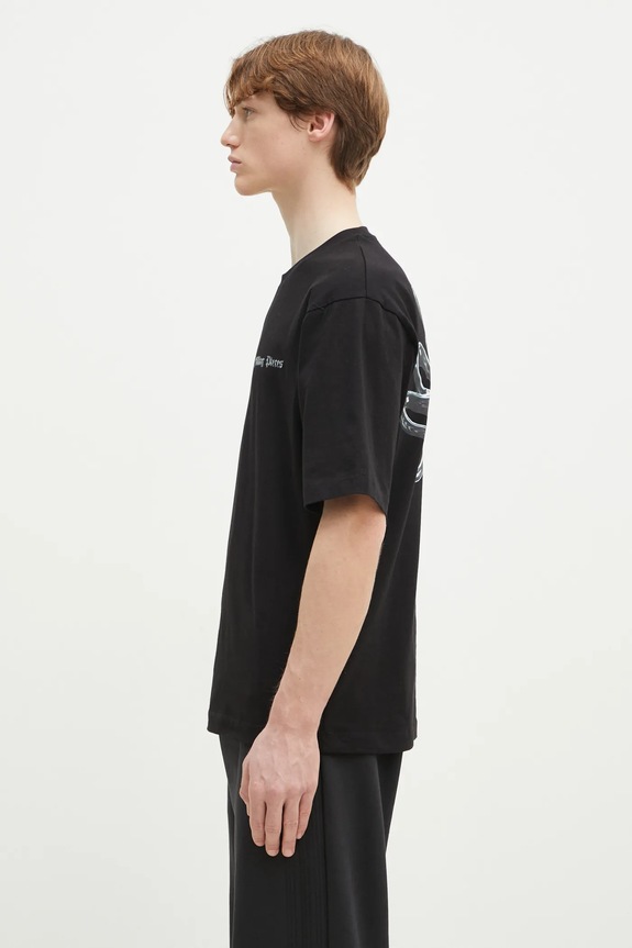 Filling Pieces tricou din bumbac Chrome Flower 74499821861 negru SS25