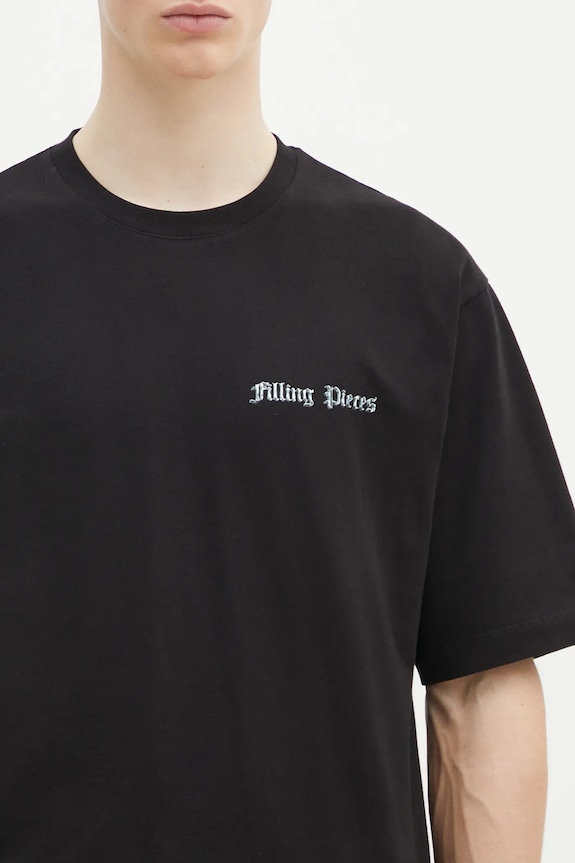 Filling Pieces tricou din bumbac Chrome Flower negru 74499821861