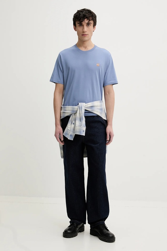 Bavlnené tričko Dickies DK0A4XDBK371 modrá SS25