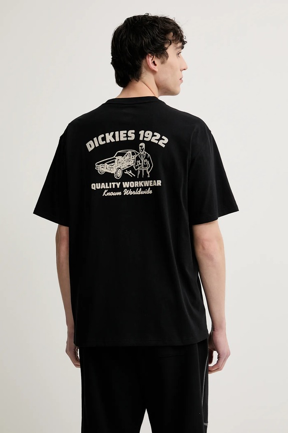 Bavlněné tričko Dickies kulatý černá DK0A4Z96BLK1