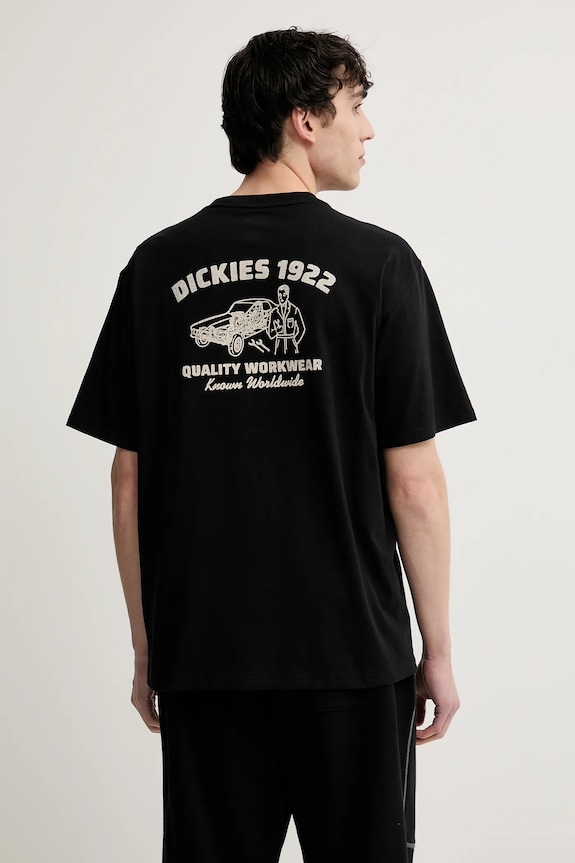 Bavlněné tričko Dickies kulatý černá DK0A4Z96BLK1