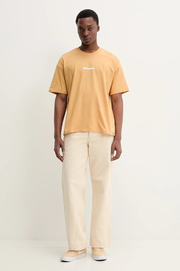 Βαμβακερό μπλουζάκι Dickies DK0A4YRNK411 κίτρινο SS25