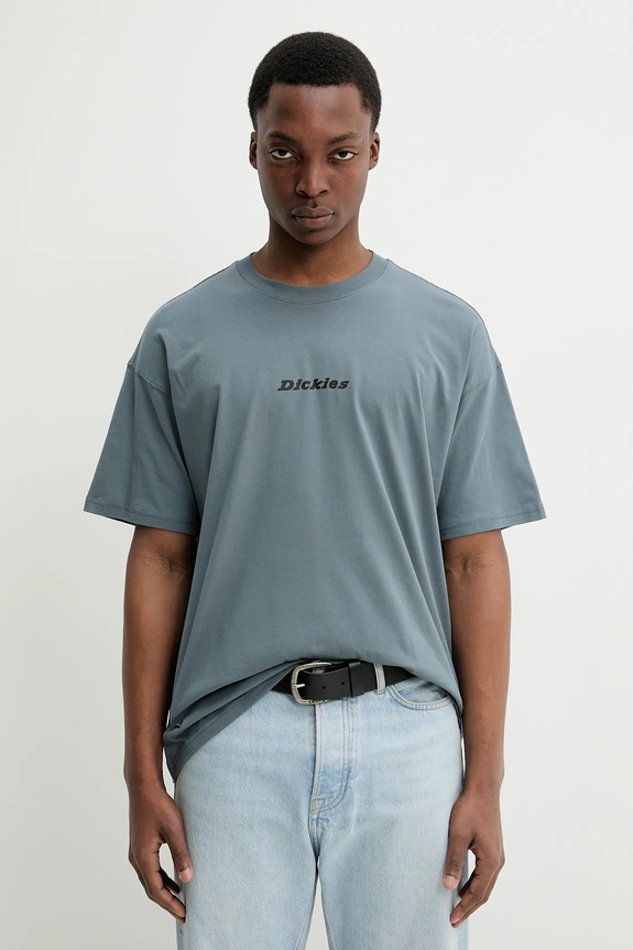 Bavlnené tričko Dickies potlač sivá DK0A4YRNG701