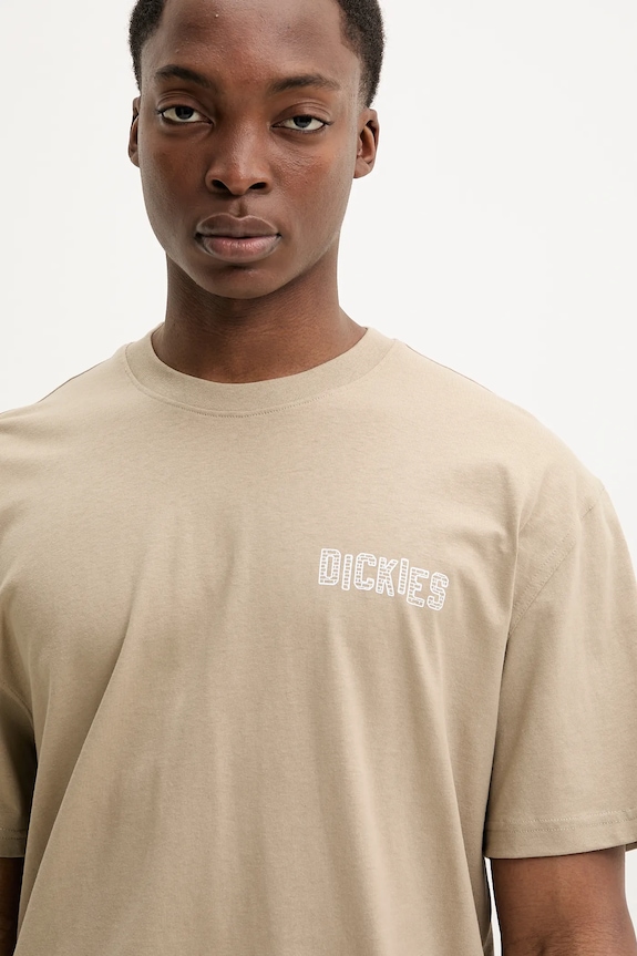 Βαμβακερό μπλουζάκι Dickies μπεζ DK0A4Z8R0DS1