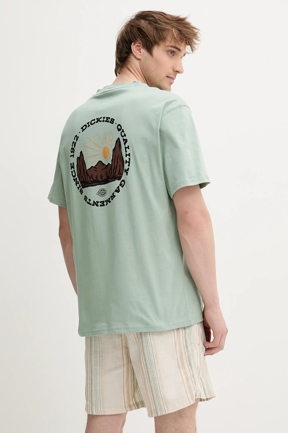 Pamučna majica Dickies print zelena DK0A4Z8PK361
