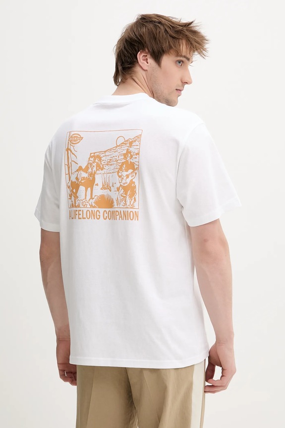 Памучна тениска Dickies свободна бял DK0A4Z980WH1