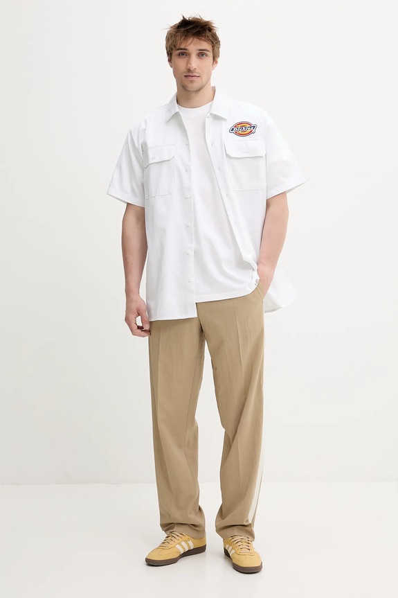 Памучна тениска Dickies DK0A4Z980WH1 бял SS25