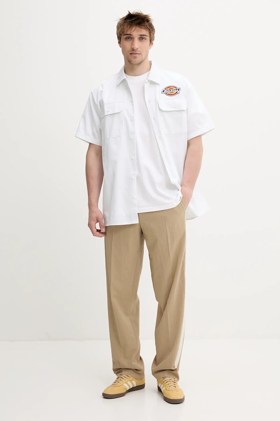 Памучна тениска Dickies DK0A4Z980WH1 бял SS25