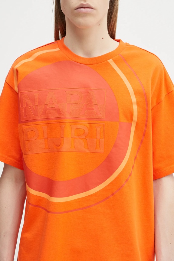 Napapijri tricou din bumbac S-Tusco portocaliu NP0A4IEEA001