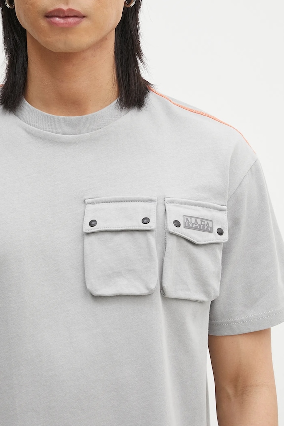 Napapijri t-shirt bawełniany S-Rivalto szary NP0A4IELH621