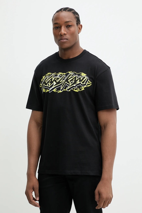 Karl Kani t-shirt bawełniany nadruk czarny 60300355
