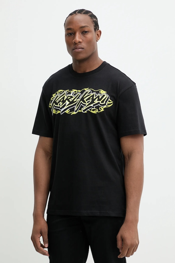 Karl Kani t-shirt bawełniany nadruk czarny 60300355
