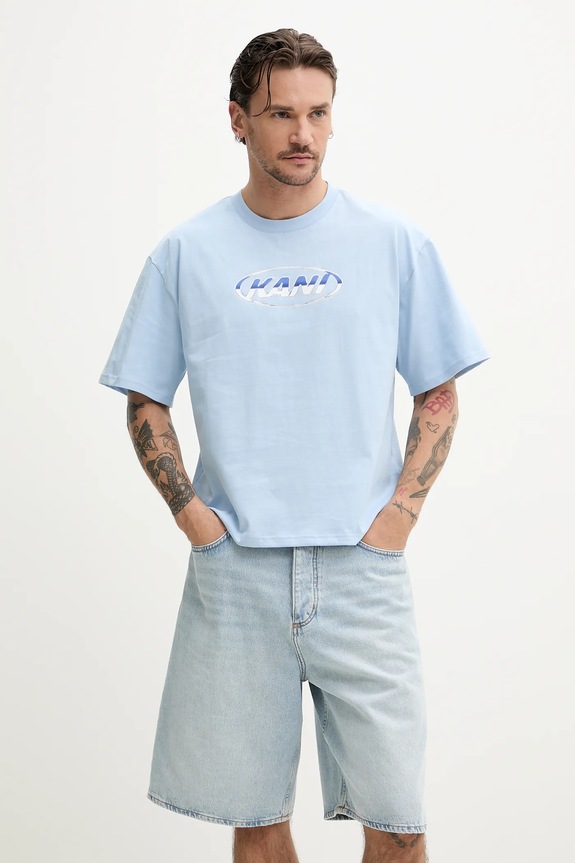 Karl Kani t-shirt bawełniany nadruk niebieski 60300357