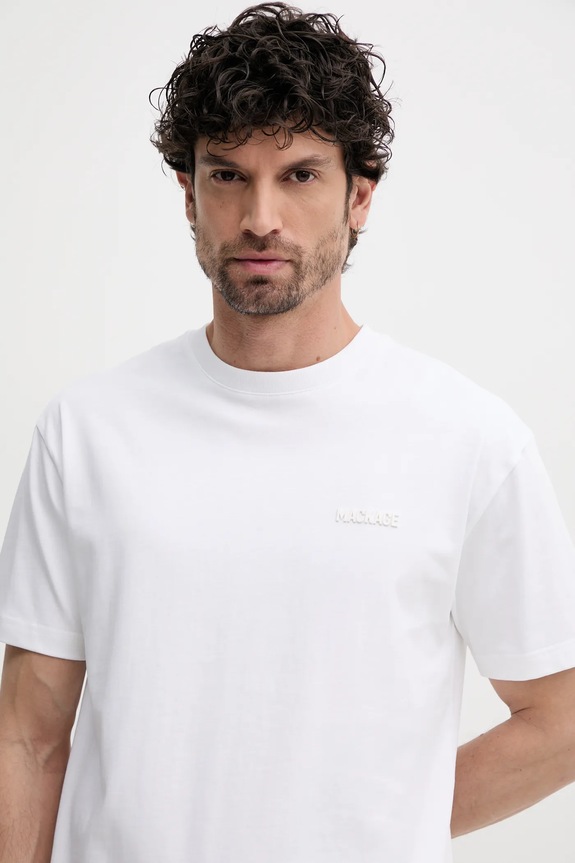 Βαμβακερό μπλουζάκι MACKAGE λευκό TEE.R