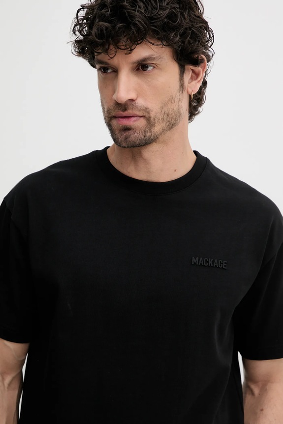 Βαμβακερό μπλουζάκι MACKAGE μαύρο TEE.R