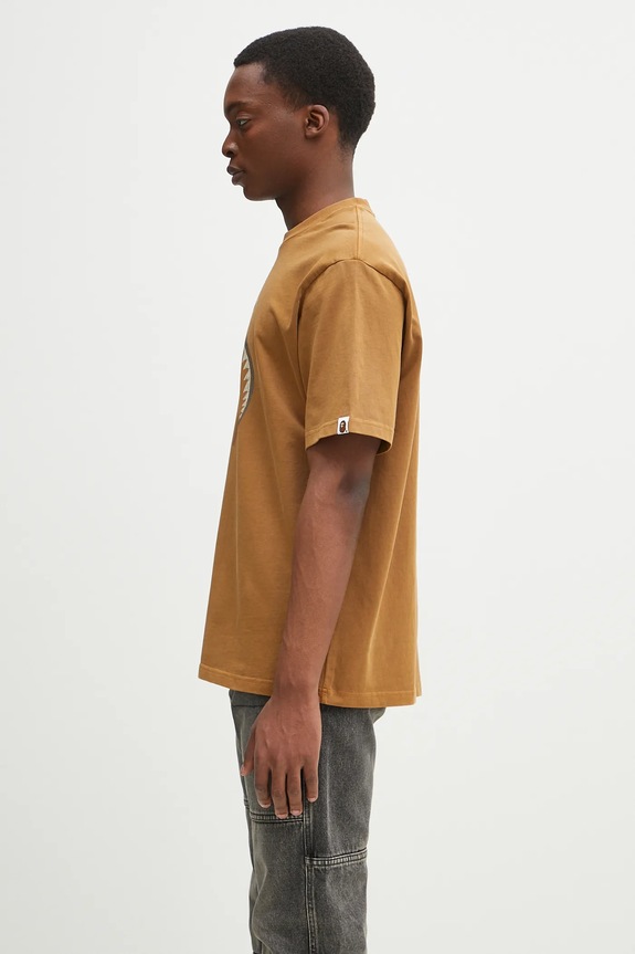 Бавовняна футболка A Bathing Ape Garment Dye Shark Relaxed Fit 1K80109316 коричневий SS25