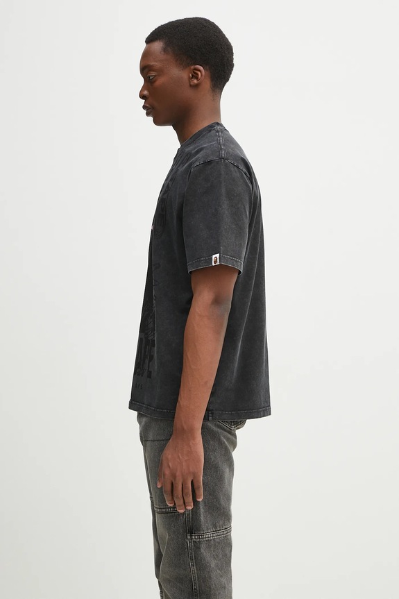 A Bathing Ape cotton t-shirt Garment Dye Multi Logo 1L30109346 black SS25