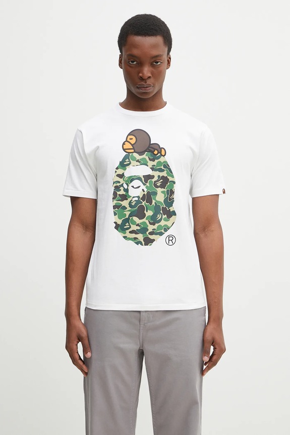 A Bathing Ape cotton t-shirt Abc Camo Milo On Big Ape cotton white 2L30110002