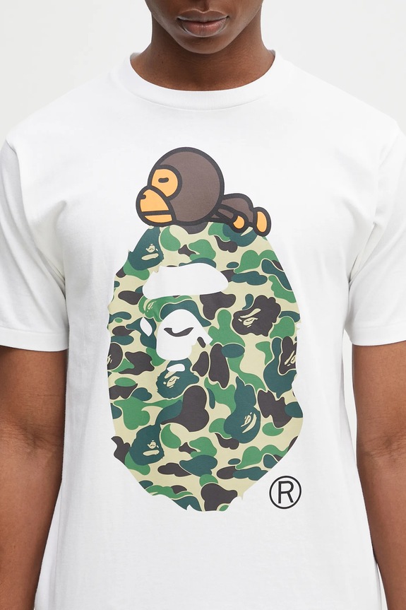 A Bathing Ape cotton t-shirt Abc Camo Milo On Big Ape white 2L30110002