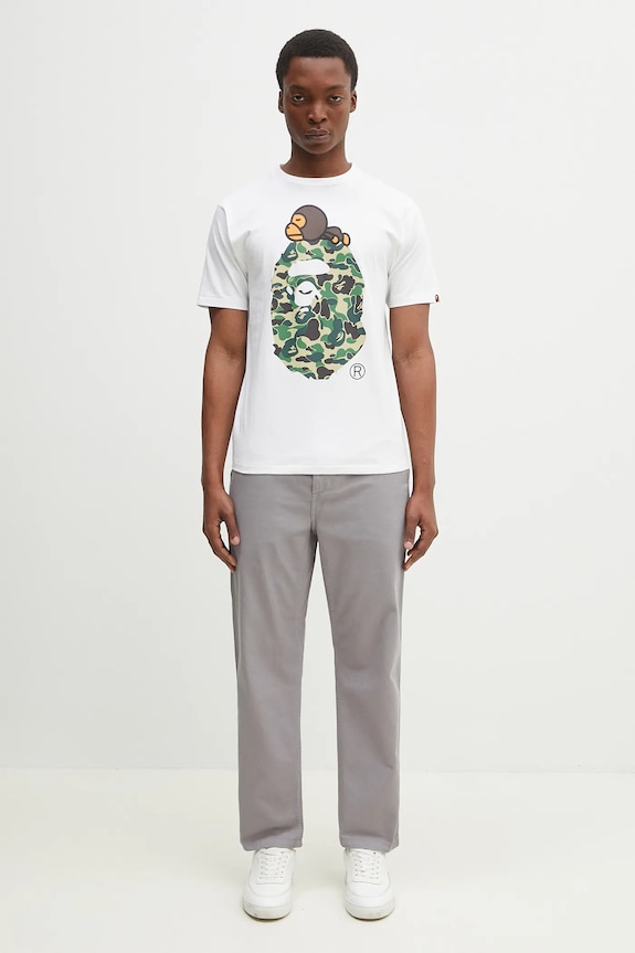 A Bathing Ape cotton t-shirt Abc Camo Milo On Big Ape 2L30110002 white