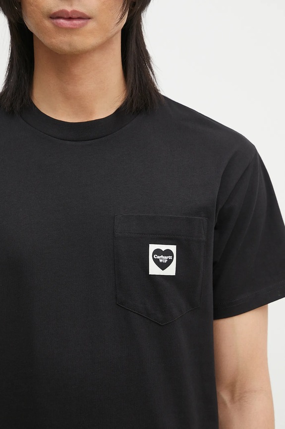 Carhartt WIP t-shirt bawełniany S/S Pocket Heart T-Shirt czarny I032128.00EXX